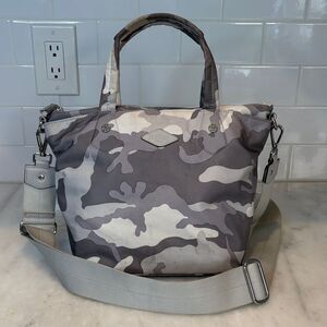 MZ Wallace Purse Handbag Camouflage Soho Convertible Tote with Pouch Bag